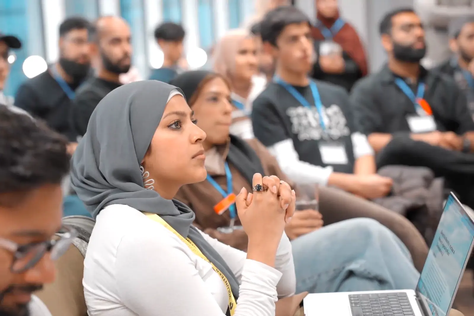 The audience watching teams present at Buildathon London 2026